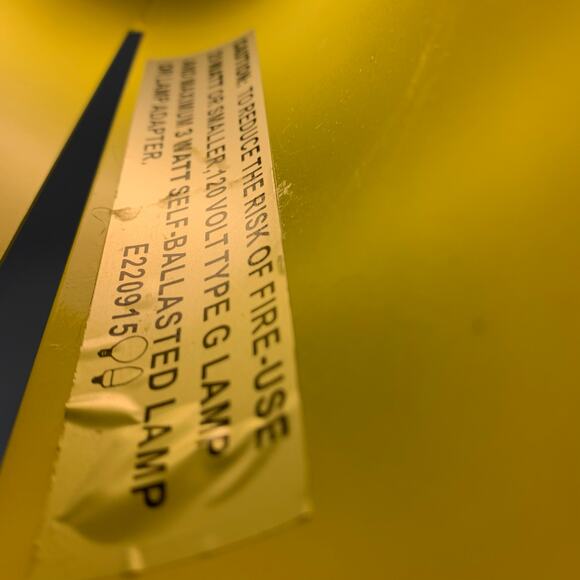 MCM Vintage Canister Lamp Yellow and White Metal Tube Mid Mod Retro Swanky - Picture 11 of 11